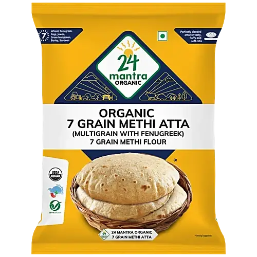 24 Mantra Organic 7 Grain Methi Atta / Flour (2.2 lbs pack)