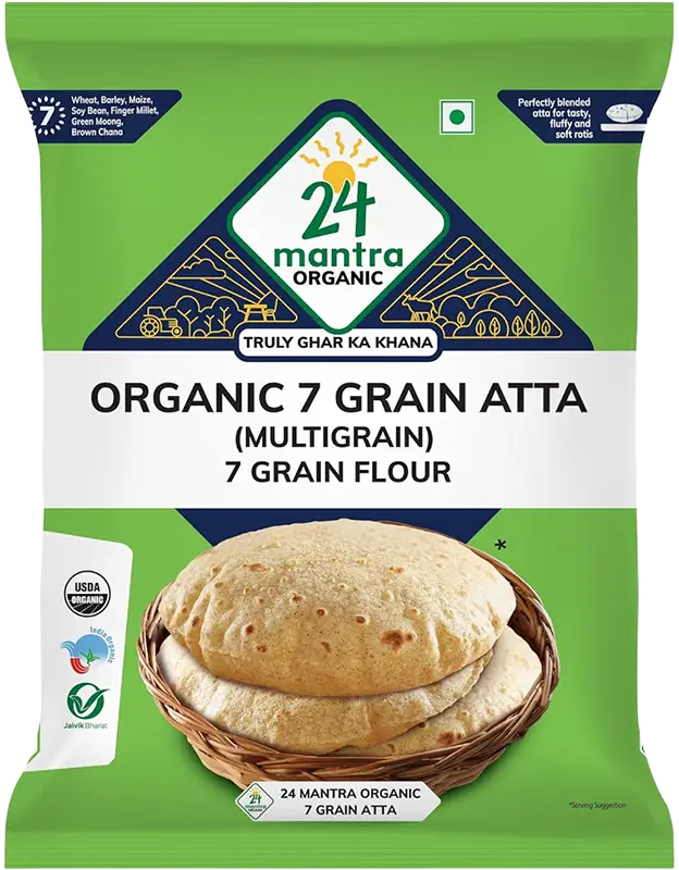 24 Mantra Organic 7 Grain Atta / Flour -  2.2 lbs (2.2 lbs  pack)