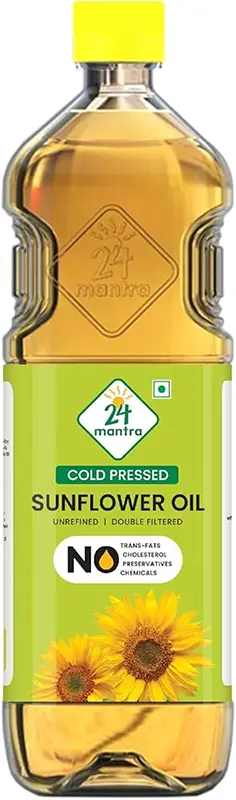24 Mantra Organic Sunflower Oil - 1 liter (1 liter bottle)