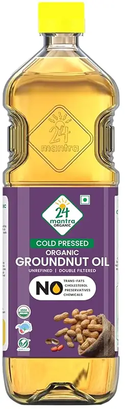 24 Mantra Organic Peanut Oil - 1 liter (1 liter bottle)