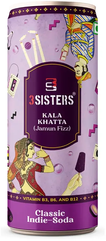 3 Sisters Classic Indie Soda - Kala Khatta (Jamun Fizz) (Beverages)