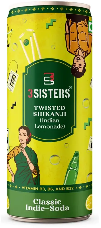 3 Sisters Classic Indie Soda - Twisted Shikanji (Indian Lemonade) (Beverages)
