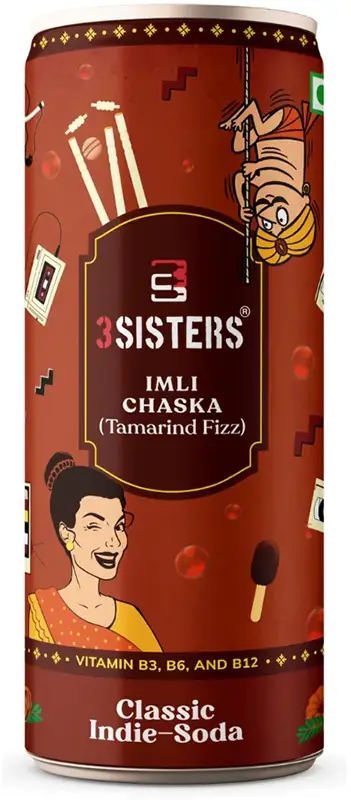 3 Sisters Classic Indie Soda - Imli Chaska (Tamarind Fizz) (Beverages)