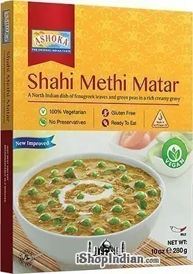 Ashoka Shahi Methi Matar - Vegan (Ready-to-Eat) (10 oz box)