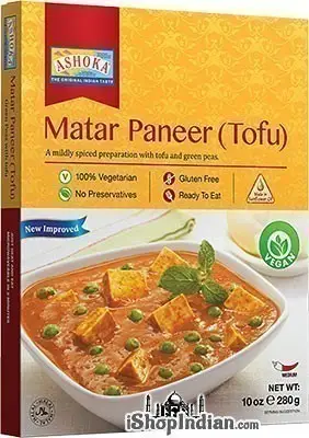 Ashoka Matar Paneer (Tofu) Vegan (Ready-to-Eat) (10 oz box)