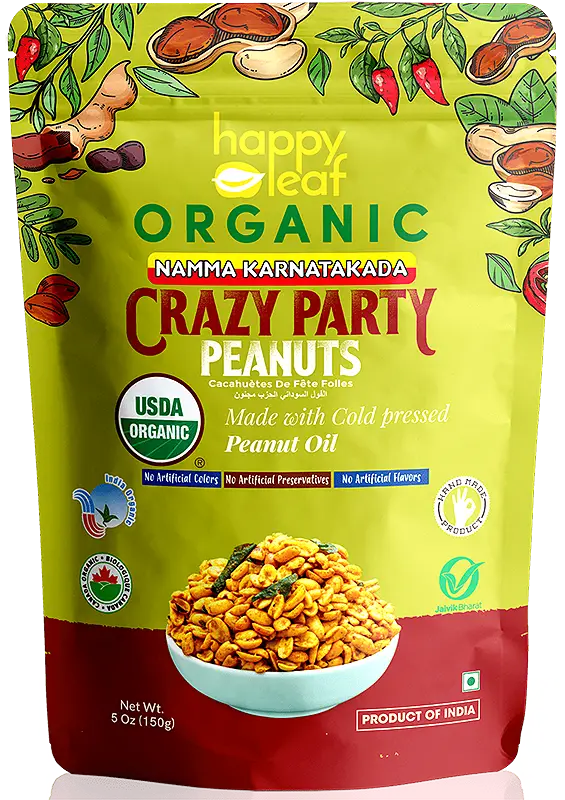 Happy Leaf Organic Crazy Party Peanuts (Organic Snacks)