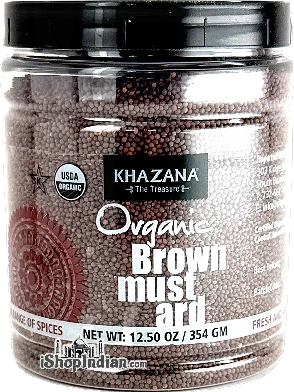 Khazana Organic Mustard Seeds (10 oz jar)
