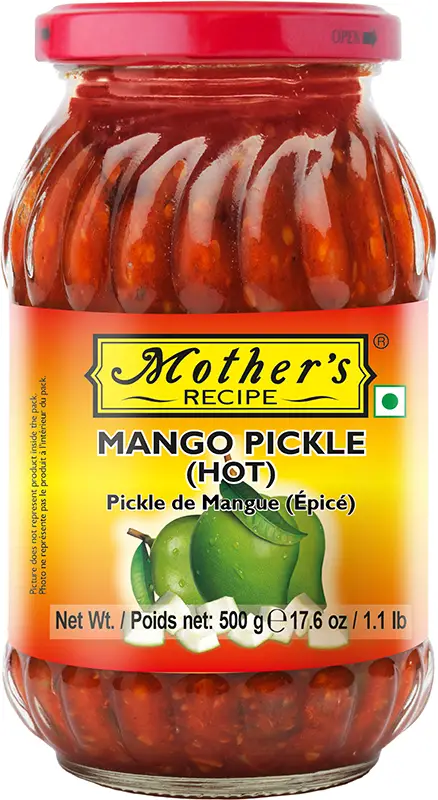 Mother's Recipe Mango Pickle (Hot) (17.64 oz bottle)