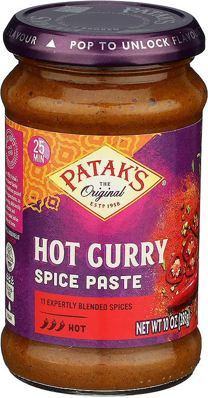 Patak's Curry Paste (Hot) (10 oz bottle)