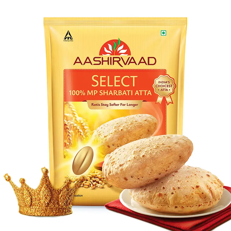 Aashirvaad Select - 100% MP Sharbati Whole Wheat Flour (11 lbs bag)
