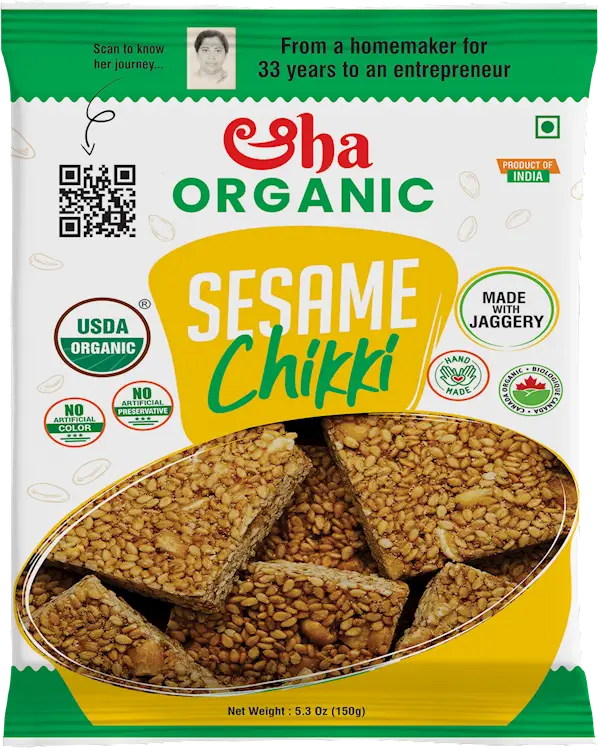 Aha Organic Sesame Chikki (Organic Ready to Eat, Ready to Cook & Snacks)