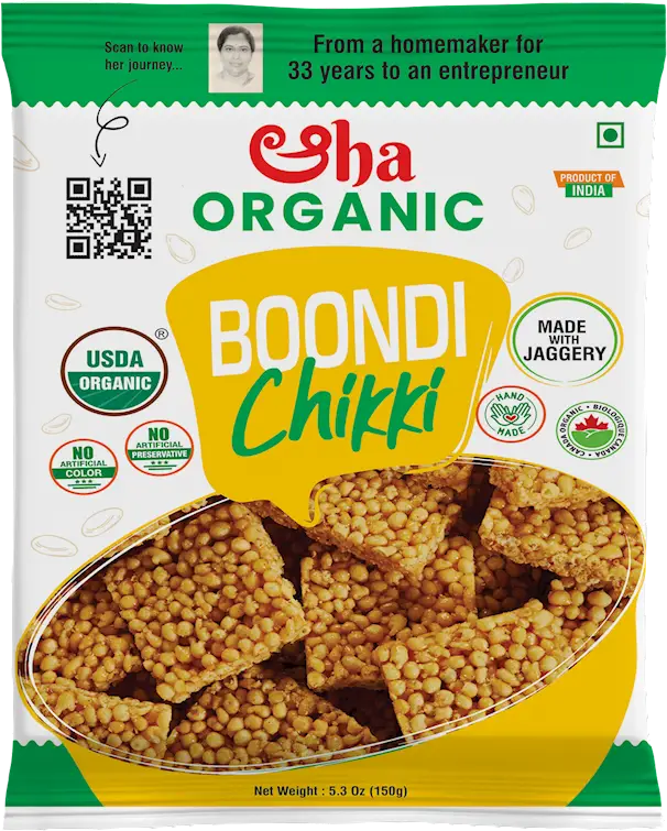Aha Organic Boondi Chikki (Organic Ready to Eat, Ready to Cook & Snacks)