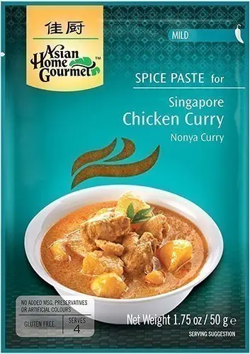 Asian Home Gourmet Singapore Chicken Curry Spice Paste - Mild (50 gm pack)
