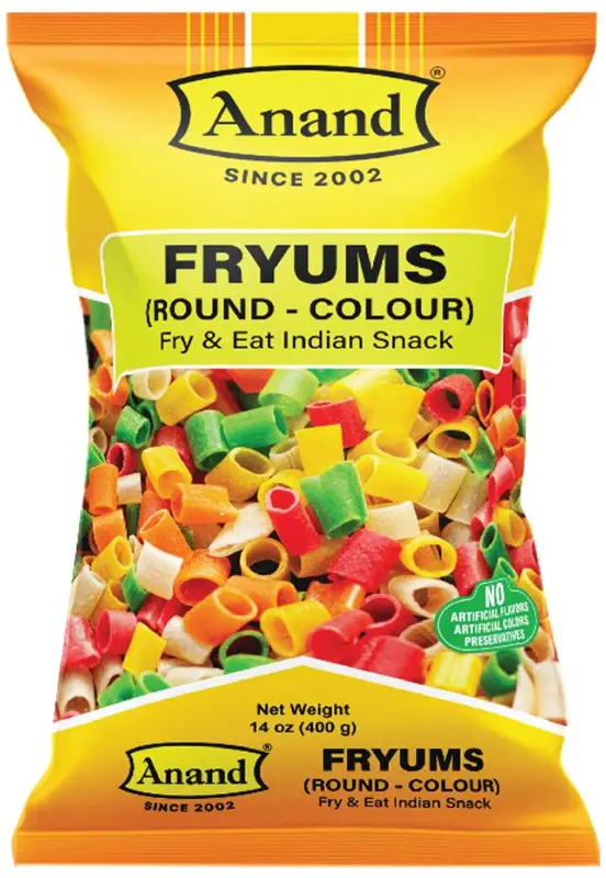 Anand Fryums - Round - Color - Fry & Eat Indian Snack (Papad)