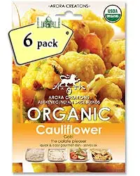 Arora Creations Organic Gobi (cauliflower) Masala - 6 PACK (6 - 22 gm pouches)