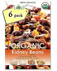 Arora Creations Organic Kidney Beans (Rajmah) Masala - 6 PACK (6 - 26 gm pouches)