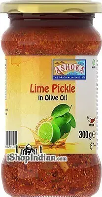 Ashoka Lime Pickle in Olive Oil (10.5 oz bottle)