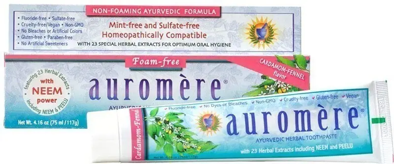 Auromere Ayurvedic Toothpaste - Cardamom Fennel (4.1 oz box)