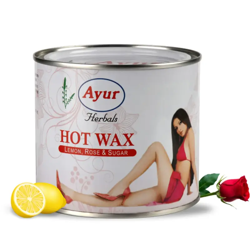 Ayur Herbals Hot Wax (Lemon, Rose & Sugar) - 600 gms (600 gm tin)