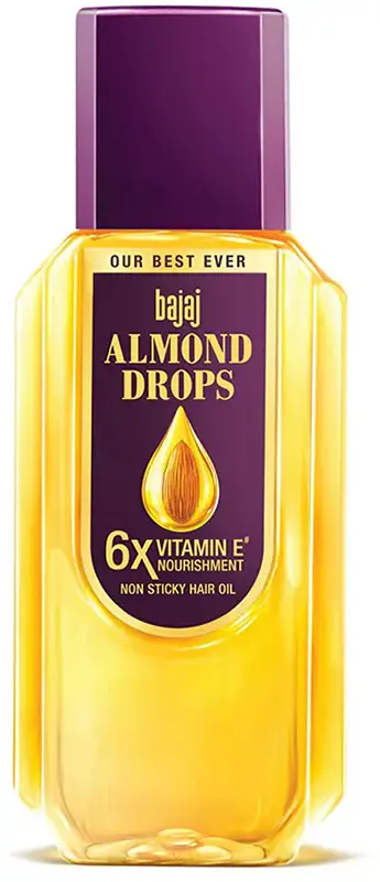 Bajaj Almond Drops Hair Oil (non-sticky with Vitamin E) - 190 ml (200 ml bottle)