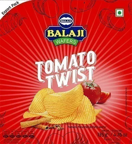 Balaji Wafers Tomato Twist Potato Chips (135 gm pack)