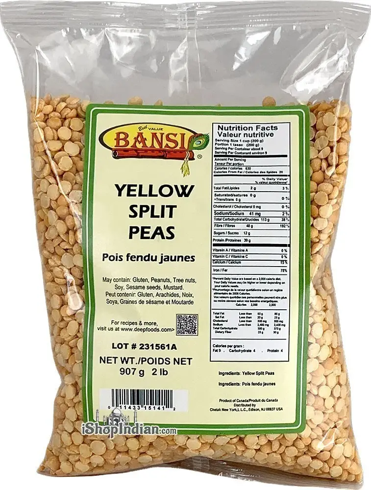 Bansi Yellow Split Peas - 2 lbs (2 lbs bag)
