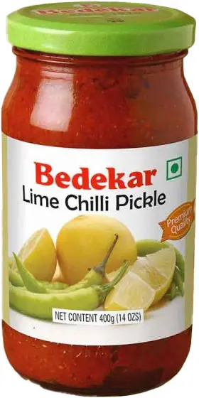 Bedekar Lime Chili Pickle (400 gm bottle)