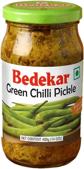 Bedekar Green Chili Pickle (400 gm bottle)