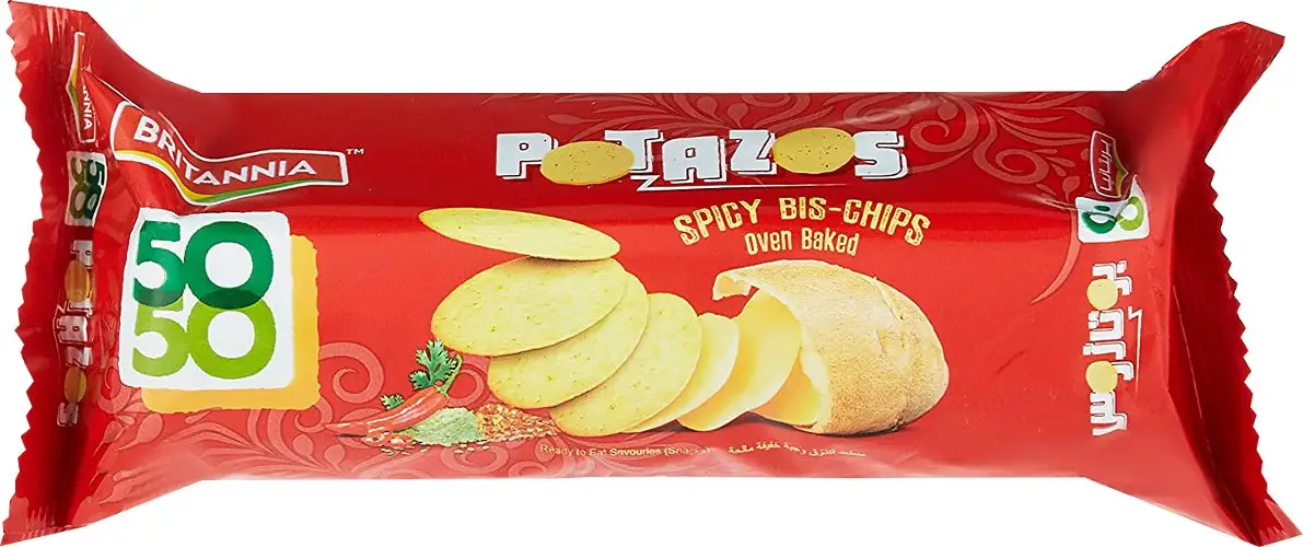 Britannia 50-50 Potazos - Spicy Bis-Chips- Masti Masala