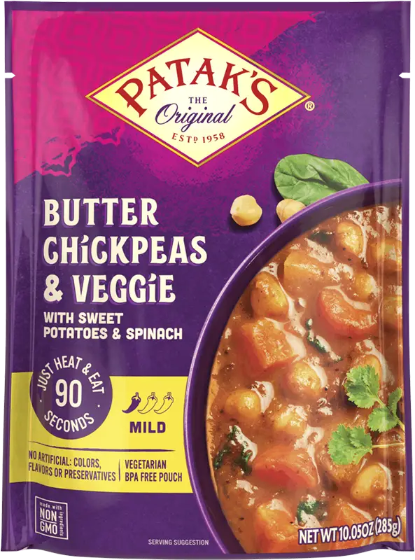 Patak's Butter Chickpeas & Veggies (Ready-to-Eat) (10 oz pouch)