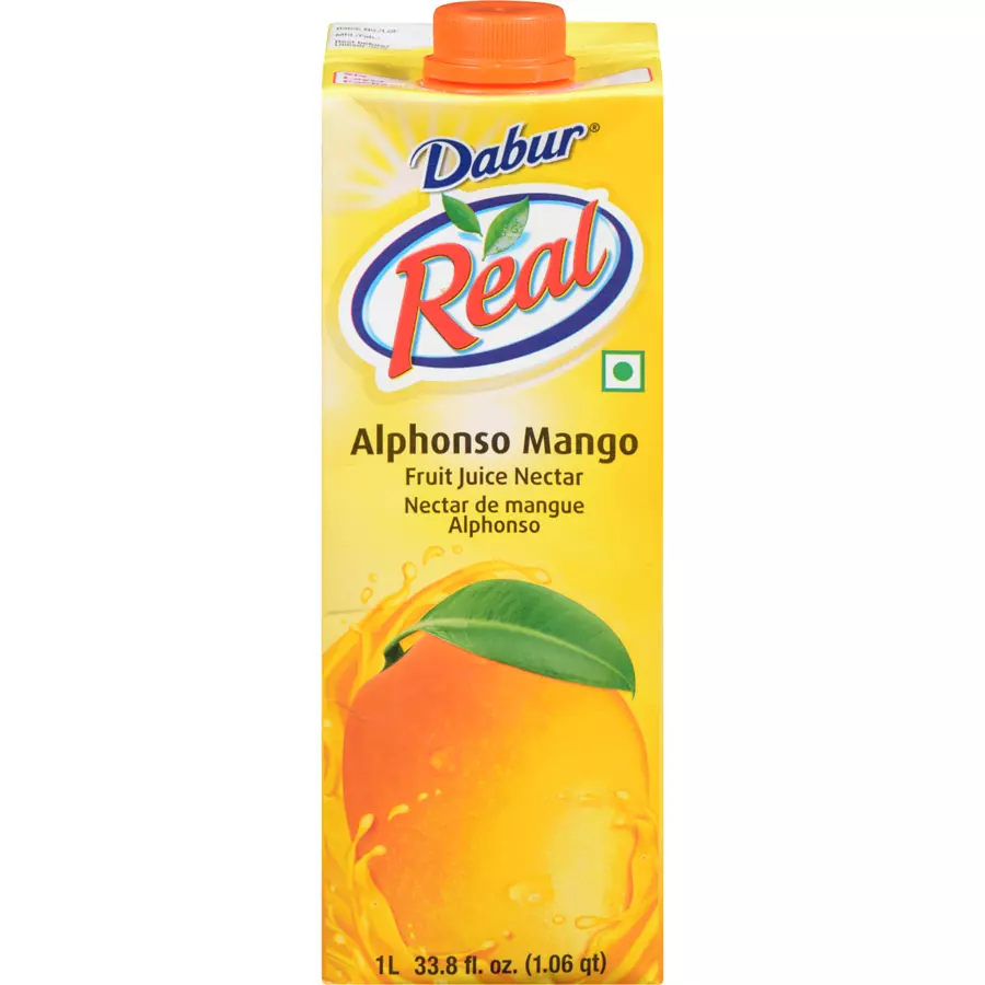 Dabur Real Alphonso Mango Fruit Juice Nectar (33.8 oz pack)