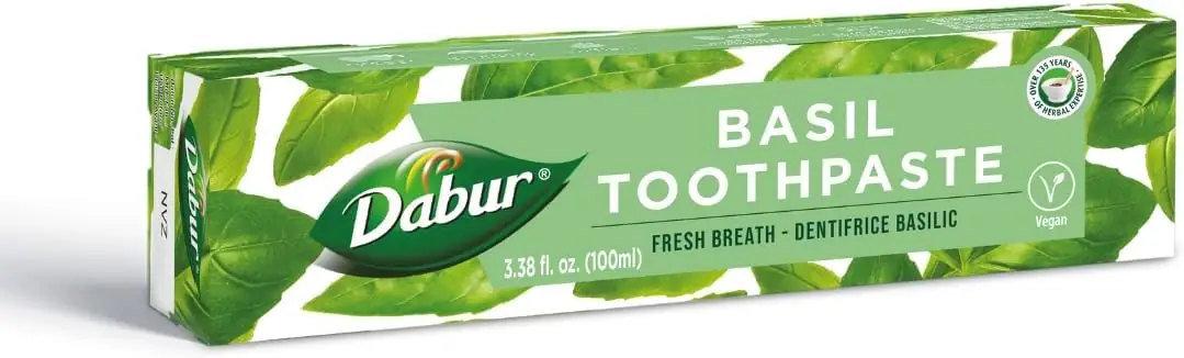 Dabur Herbal Toothpaste with Basil (3.38 oz tube)