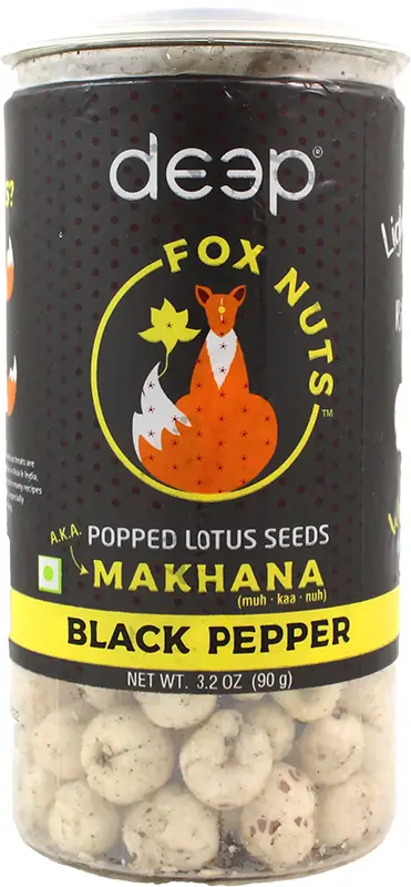 Deep Fox Nuts (Popped Lotus Seeds -  Makhana) - Black Pepper (Deep Brand Snacks)