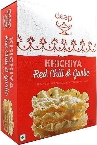 Deep Khichiya - Rice Crackers - Red Chilli & Garlic (7 oz box)