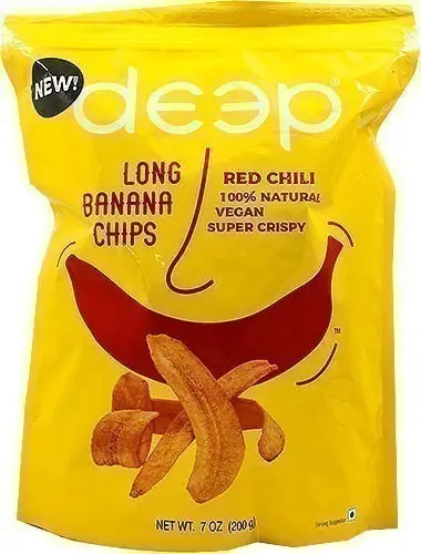 Deep Long Banana Chips - Red Chiili (7 oz bag)