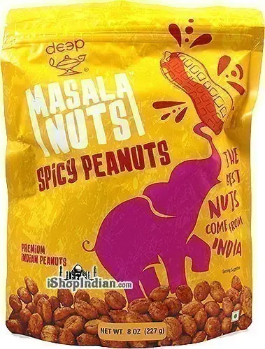Deep Masala Nuts - Spicy Peanuts (8 oz bag)