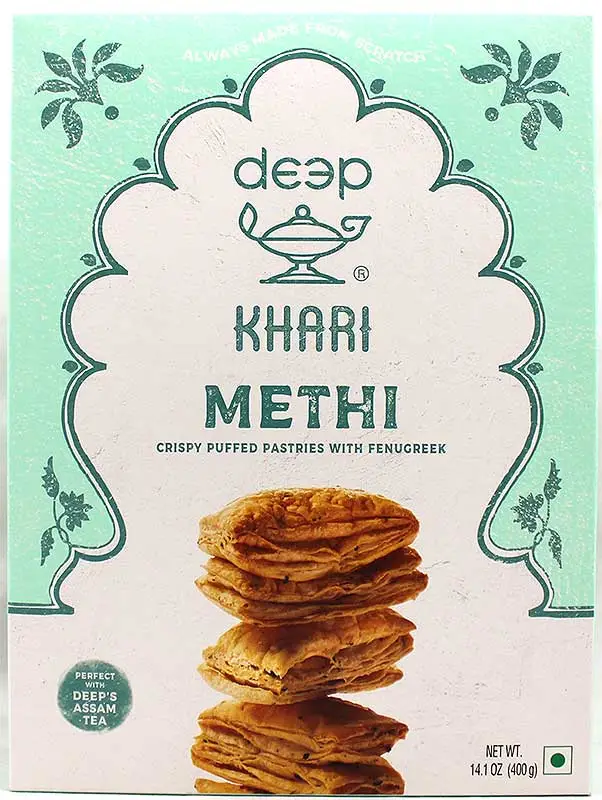 Deep Khari Biscuits (Puff Pastry) - Methi (fenugreek) - 14 oz (7 oz. box)