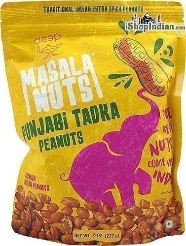 Deep Masala Nuts - Punjabi Tadka Peanuts (8 oz bag)