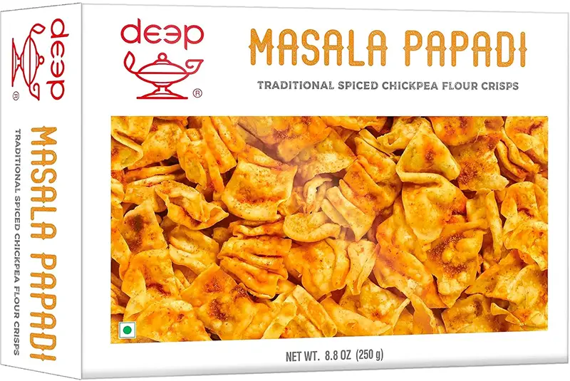 Deep Masala Papadi - Spicy Chickpea Flour Crisps (8.8 oz box)