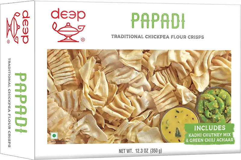 Deep Papadi with Chutney & Pickle - Gluten-Free Chickpea Crisps (12.3 oz box)
