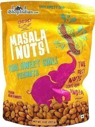 Deep Masala Nuts - Thai Sweet Chili Peanuts (8 oz bag)
