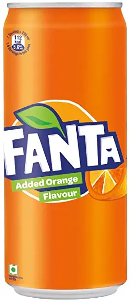 Fanta Orange Flavor Soda, Can, India (300 ml can)