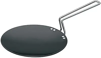 Futura Hard Anodised Concave Tava Griddle, 10-Inch, with Steel Handle (L52) (each)