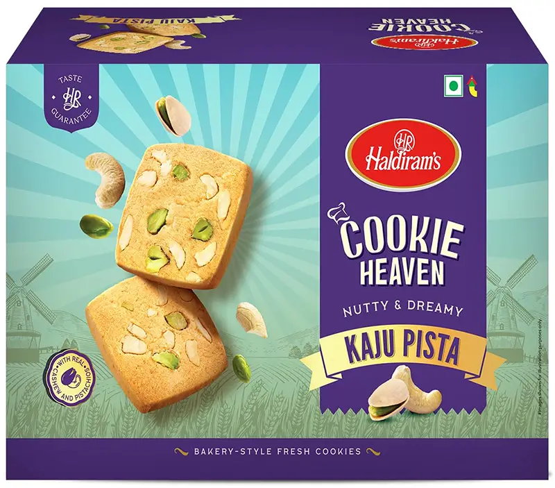 Haldiram's Cookie Heaven - Kaju Pista (Cashew & Pistachio) Cookies (14 oz box)