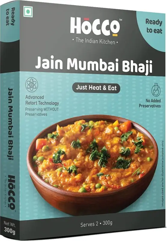 Hocco Jain Mumbai Bhaji (No Onion, Garlic, Potato) (Ready-to-Eat) (10.58 oz box)