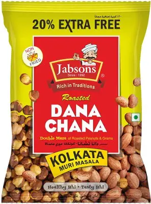 Jabsons Roasted Dana Chana - Kolkata Muri Masala (6.35 oz bag)