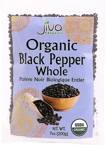 Jiva Organics Black Pepper Whole - 7 oz (7 oz bag)