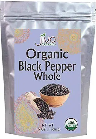 Jiva Organics Black Pepper Whole - 1 lb (1 lb bag)