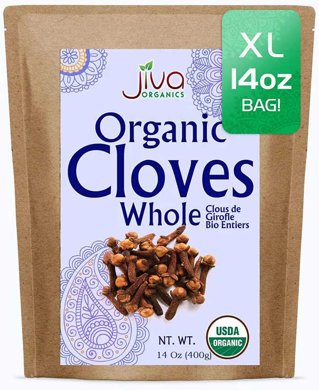 Jiva Organics Cloves Whole - 14 oz bag (Organic Spices & Spice Blends)