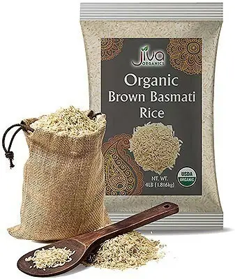 Jiva Organics Brown Basmati Rice (4 lbs bag)
